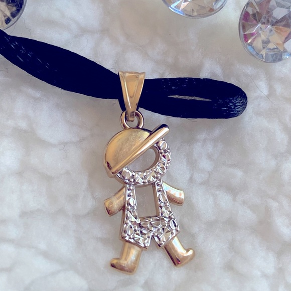 14K Yellow & White Gold Quarter Pint LOVE Boy 👦🏻⭐️ - Picture 6 of 6